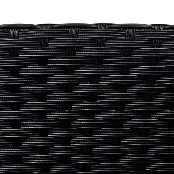 Sonnenliege Poly Rattan Schwarz