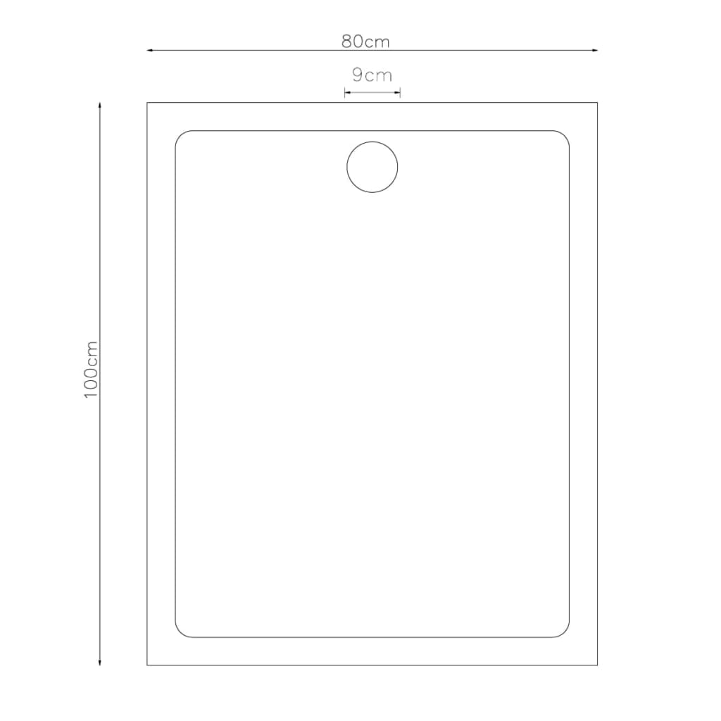 Duschwanne ABS Rechteckig 80x100 cm