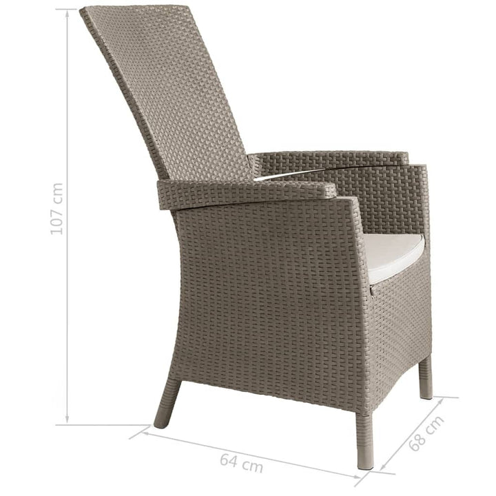 Keter Silla de Jardín Vermont 2 uds Ajustable Capuchino Marrón