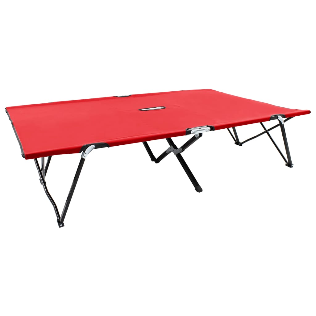 Tumbona plegable para 2 personas acero rojo