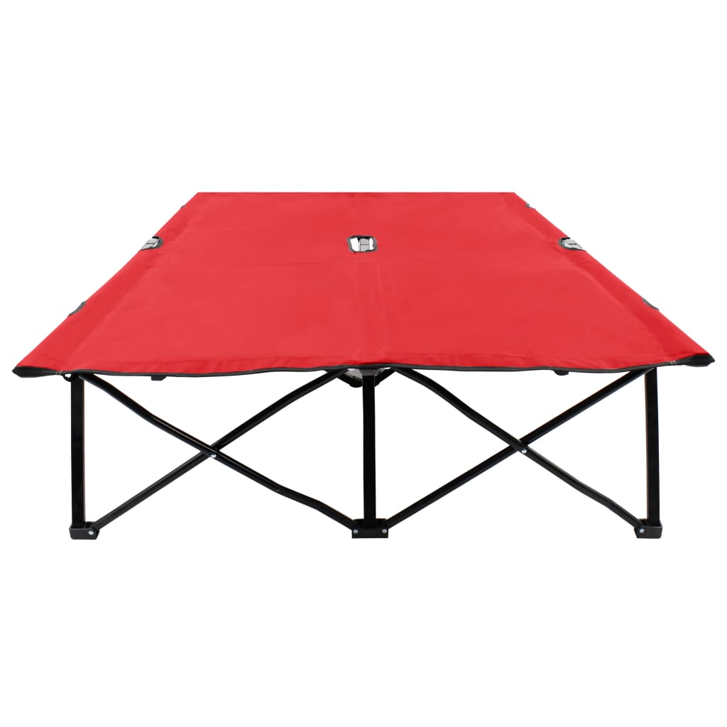 Tumbona plegable para 2 personas acero rojo