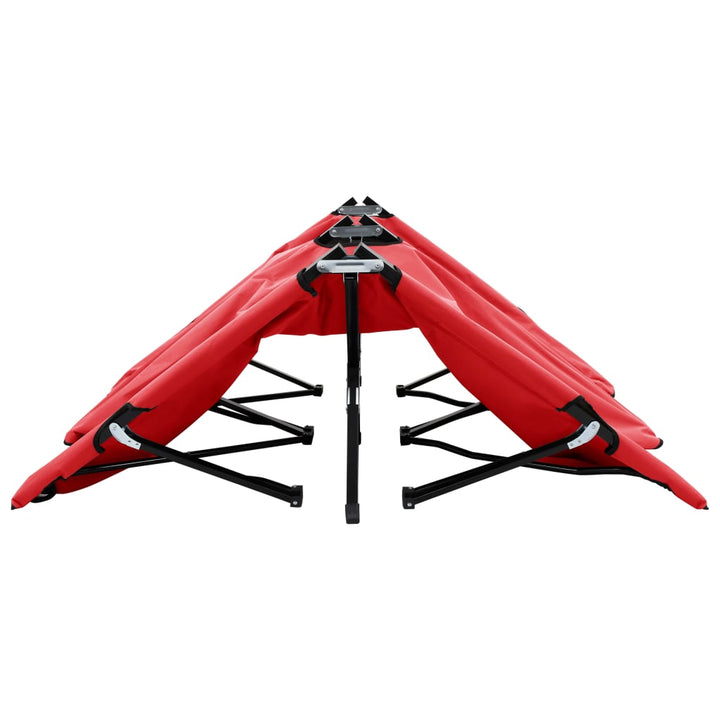 Tumbona plegable para 2 personas acero rojo