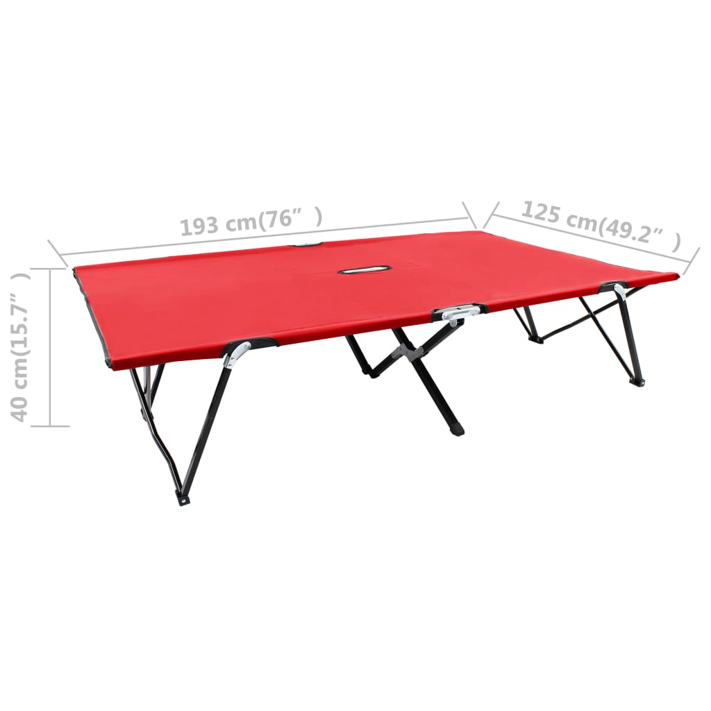 Tumbona plegable para 2 personas acero rojo