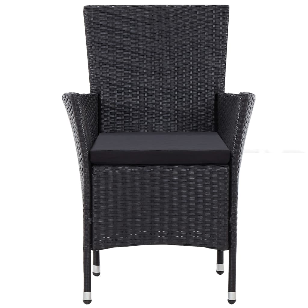 Gartenstühle 2 Stk. Schwarz Poly Rattan