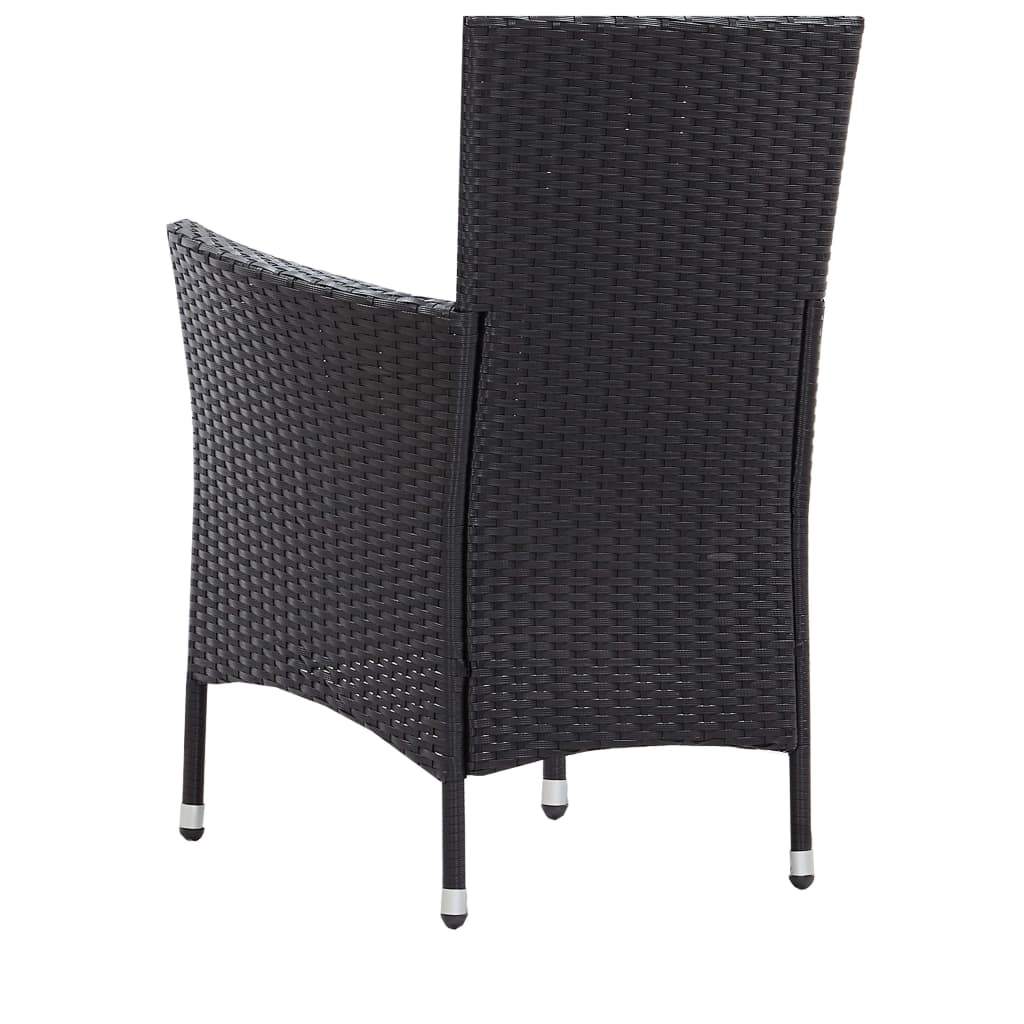 Gartenstühle 2 Stk. Schwarz Poly Rattan