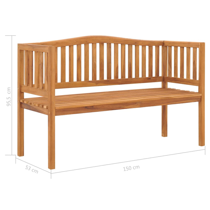 Gartenbank 150 cm Massivholz Teak