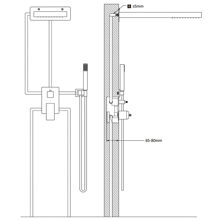 Duschsystem Edelstahl 201 Silbern