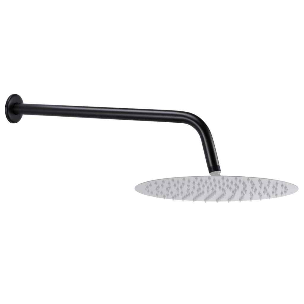 Duscharm Rund Edelstahl 201 Schwarz 30 cm