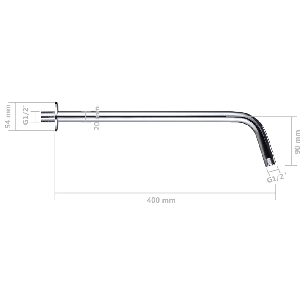 Duscharm Rund Edelstahl 201 Silbern 40 cm