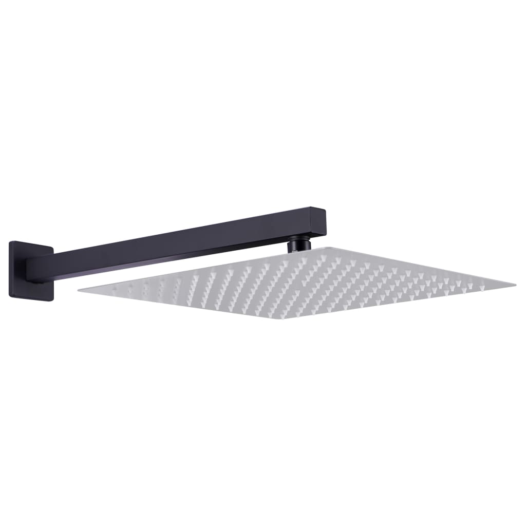 Duscharm Quadratisch Edelstahl 201 Schwarz 30 cm