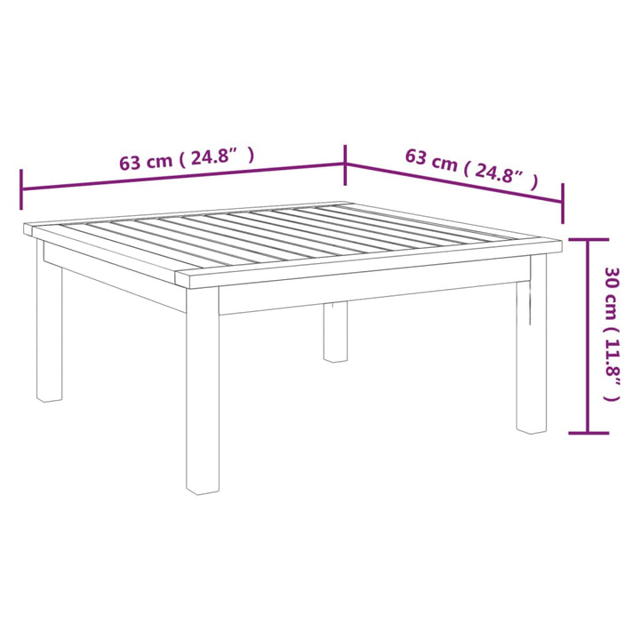 Garten-Beistelltisch 63x63x30 cm Akazie Massivholz