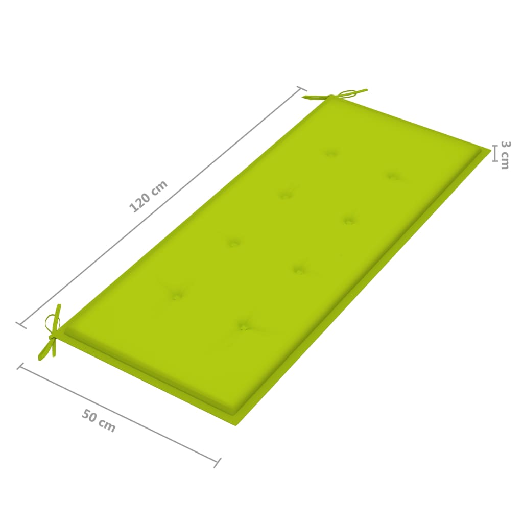 2-Sitzer-Gartenbank mit Auflage 120 cm Grau Eukalyptusholz