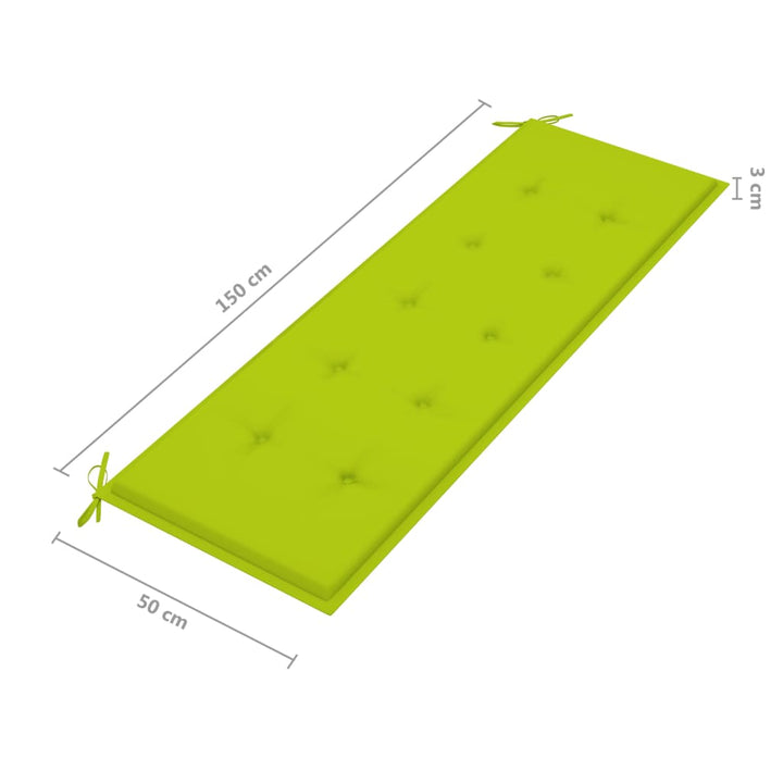 Banco de jardín 3 plazas con cojín 150 cm madera de eucalipto gris