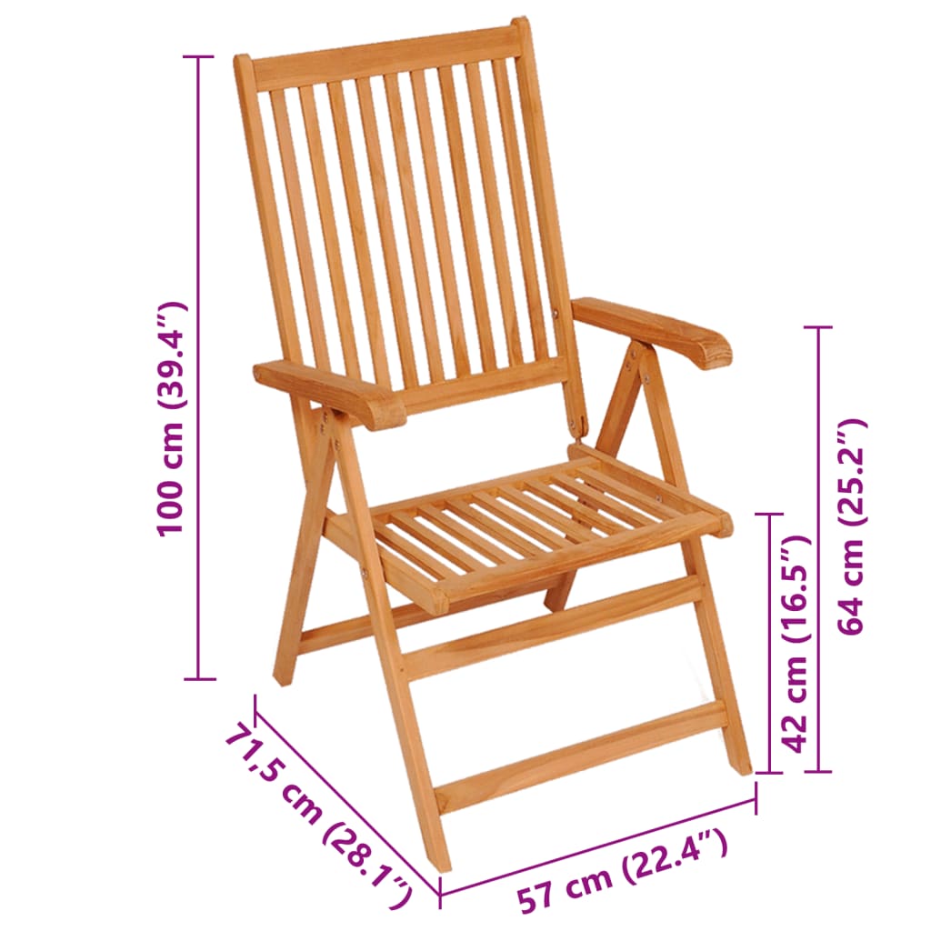 Gartenstühle 4 Stk. Graue Karomuster-Kissen Massivholz Teak