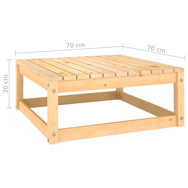 Gartenhocker 70x70x30 cm Massivholz Kiefer