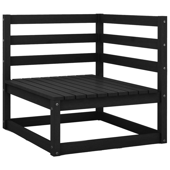 Garten-Ecksofas 2 Stk. Schwarz Kiefer Massivholz