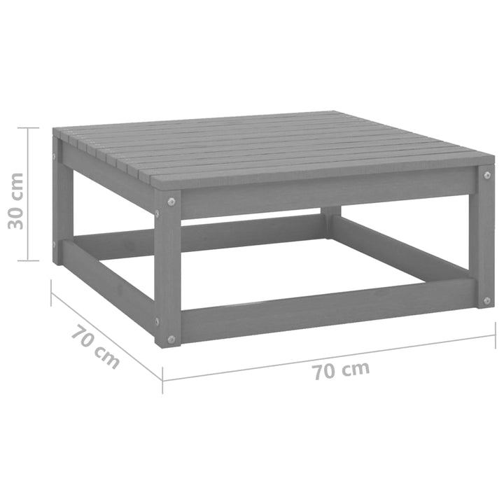 2-tlg. Garten-Lounge-Set Grau Kiefer Massivholz