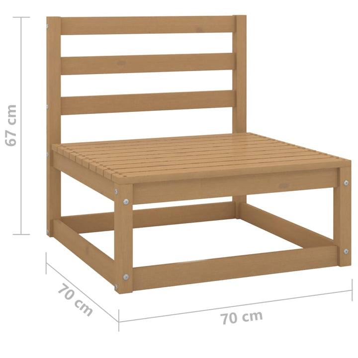 3-tlg. Garten-Lounge-Set Honigbraun Massivholz Kiefer