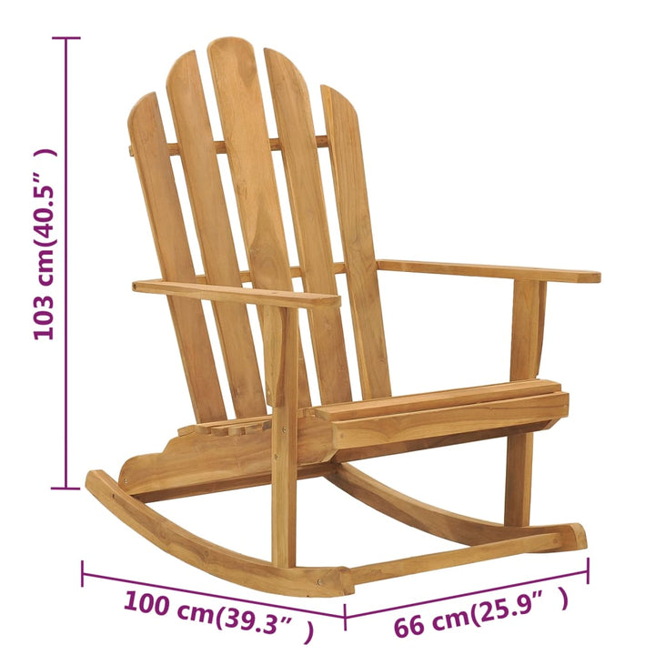 Adirondack-Schaukelstühle 2 Stk. Massivholz Teak