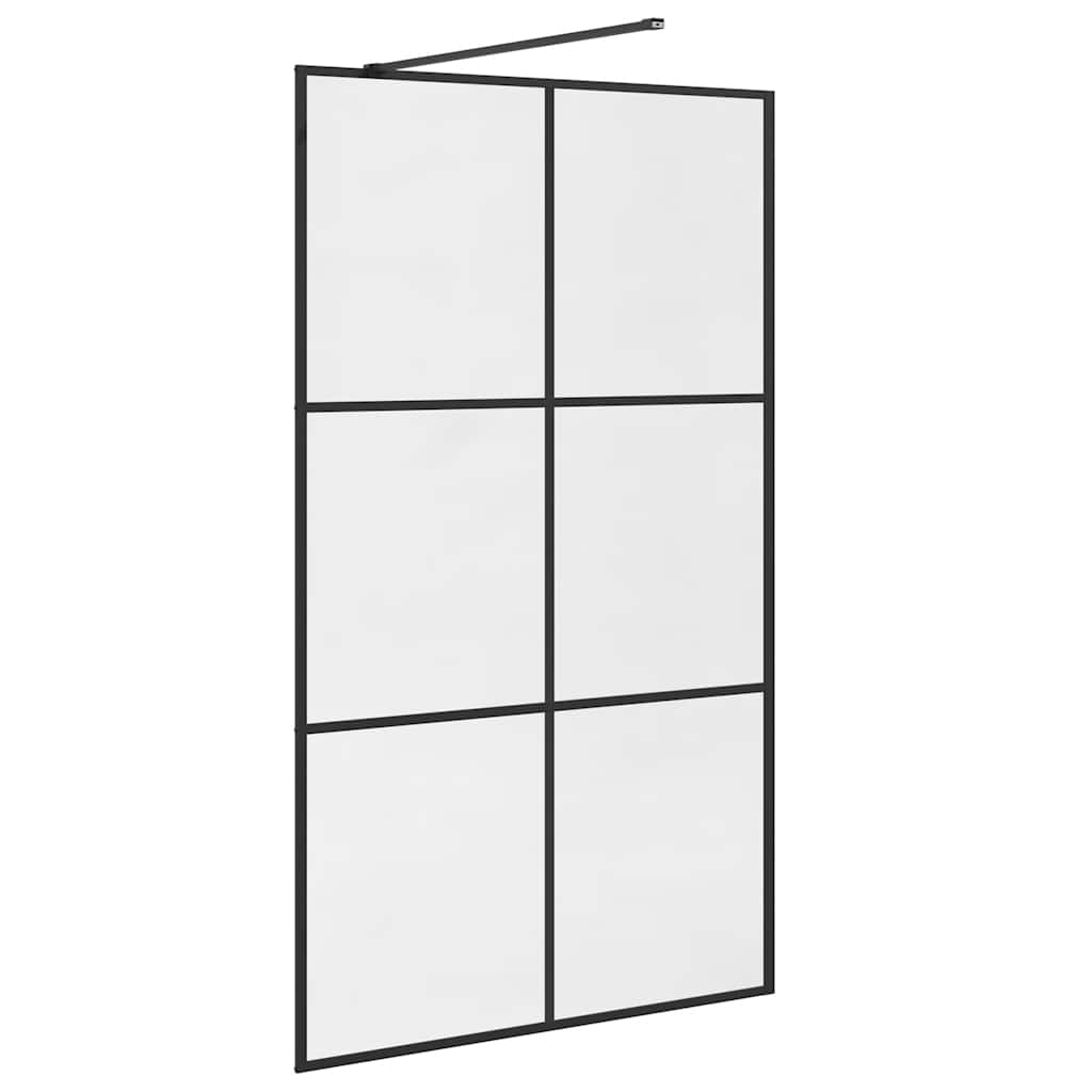 Shower screen for walk-in shower with clear tempered glass 115x195 cm
