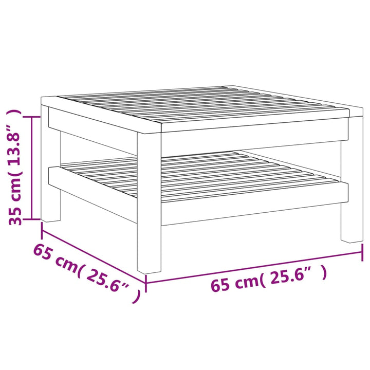 Couchtisch 65x65x35 cm Massivholz Akazie