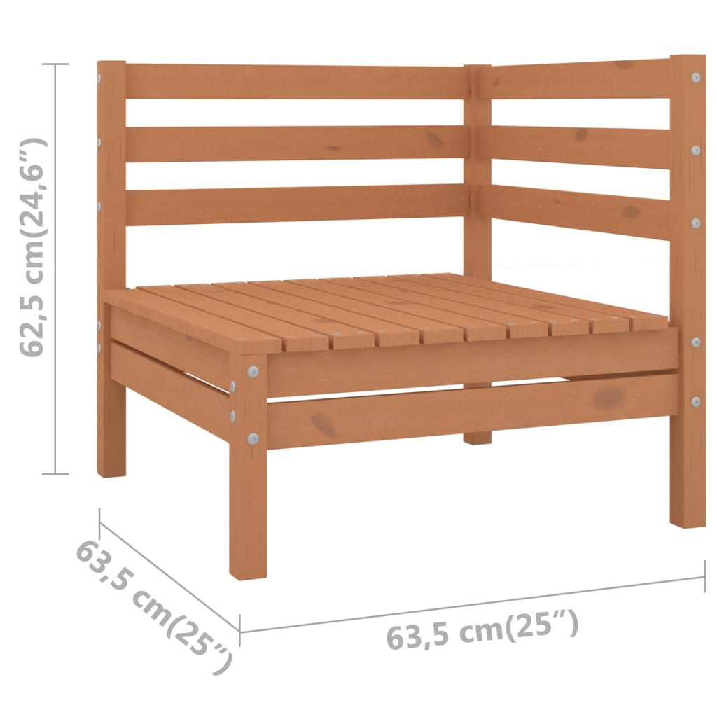 Garten-Ecksofa Honigbraun Massivholz Kiefer