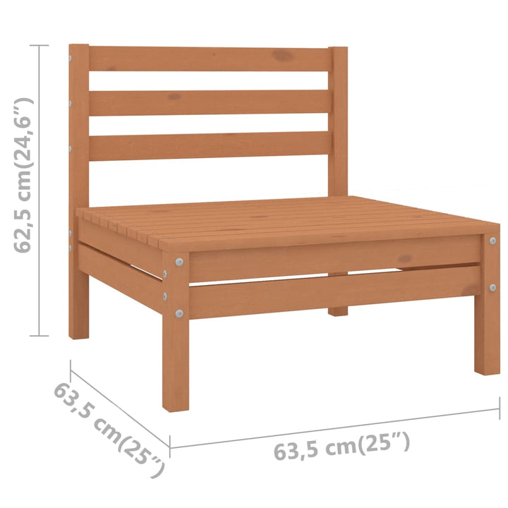 Garten-Mittelsofa Honigbraun Massivholz Kiefer