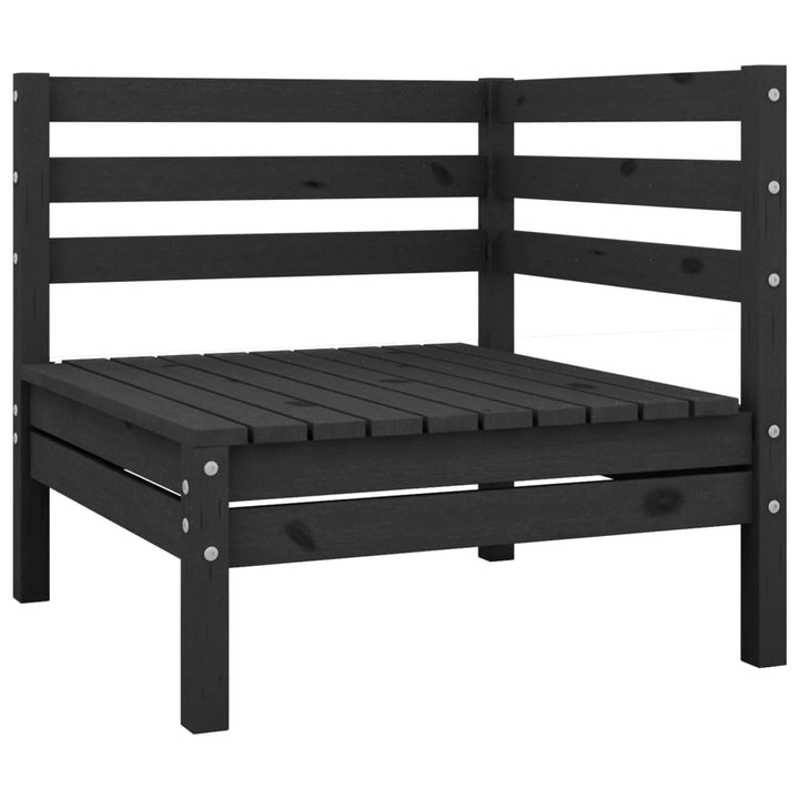 Garten-Ecksofas 2 Stk. Schwarz Massivholz Kiefer