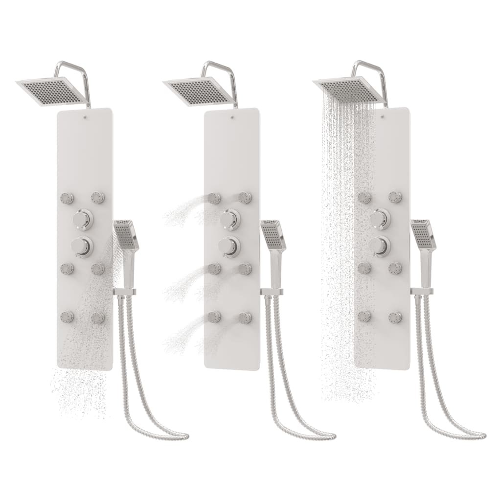 Shower panel glass 25x47.5x130 cm white