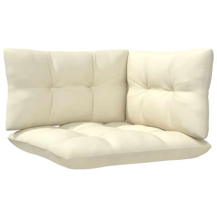 2-Sitzer-Gartensofa mit Creme Kissen Massivholz Kiefer