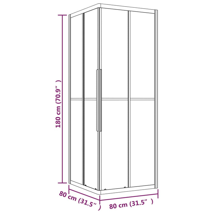 Duschkabine ESG Matt 80x80x180 cm