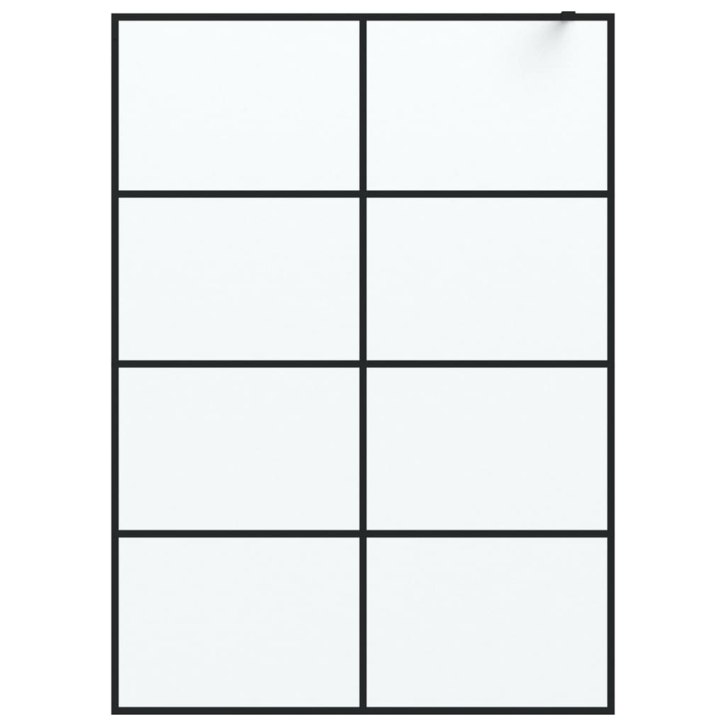 Duschwand für Begehbare Dusche Schwarz 140x195 cm Matt ESG-Glas