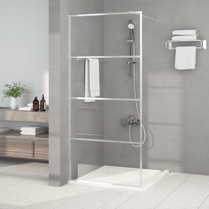 Duschwand für Begehbare Dusche Silbern 90x195cm ESG-Klarglas