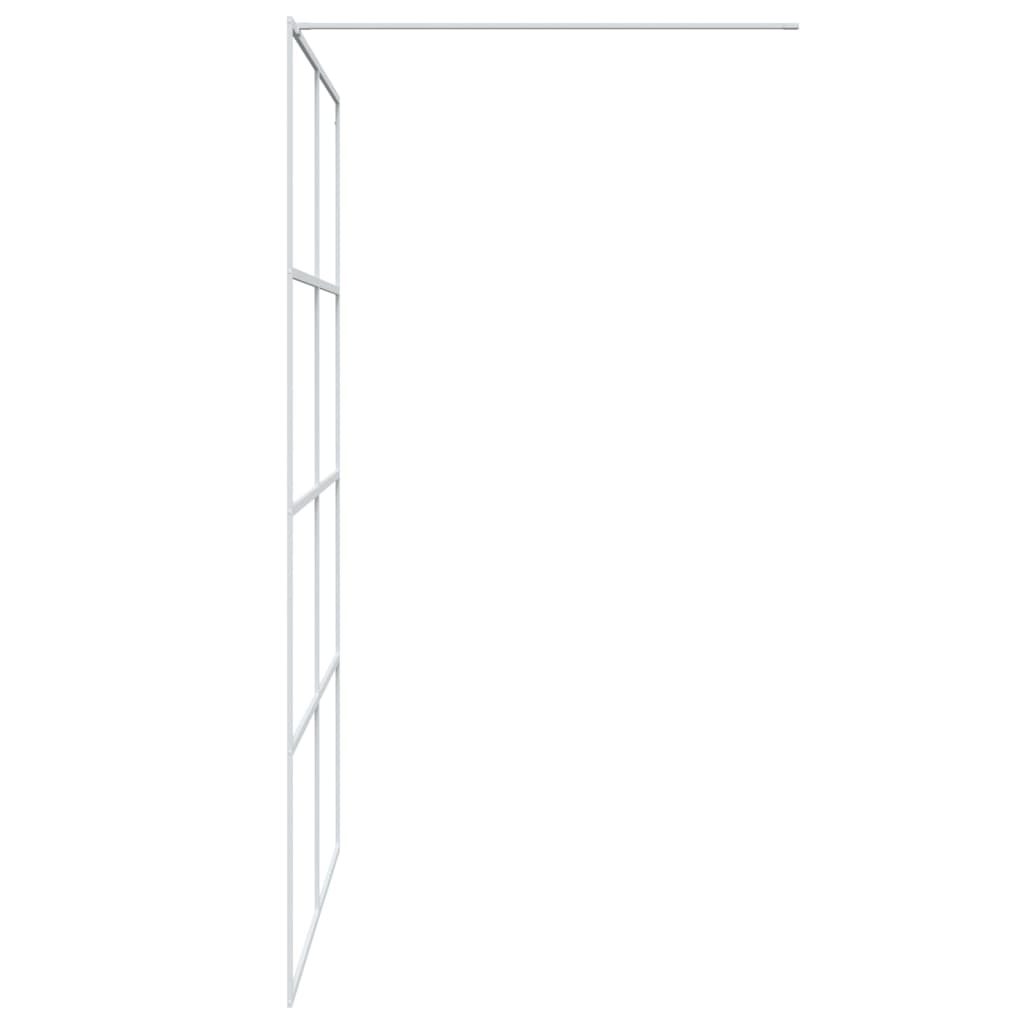 Mampara de ducha para cabina de ducha blanca 140x195 cm vidrio transparente ESG