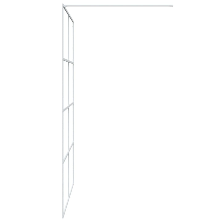 Mampara de ducha para cabina de ducha blanca 140x195 cm vidrio transparente ESG