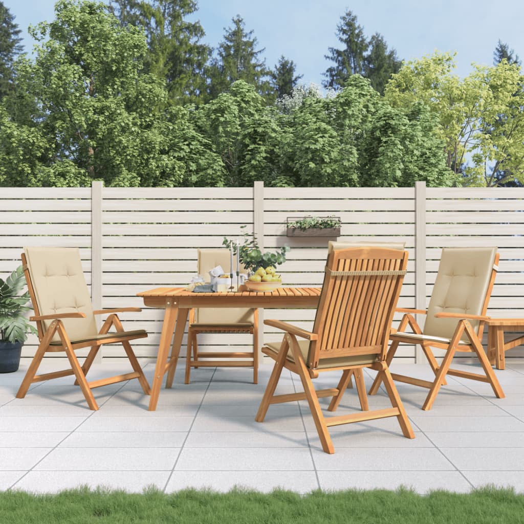 Gartenstühle mit Kissen 4 Stk. Massivholz Teak