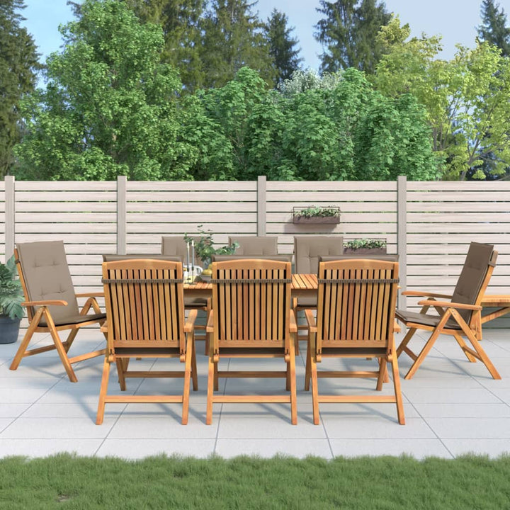 Gartenstühle mit Auflagen 8 Stk. Massivholz Teak