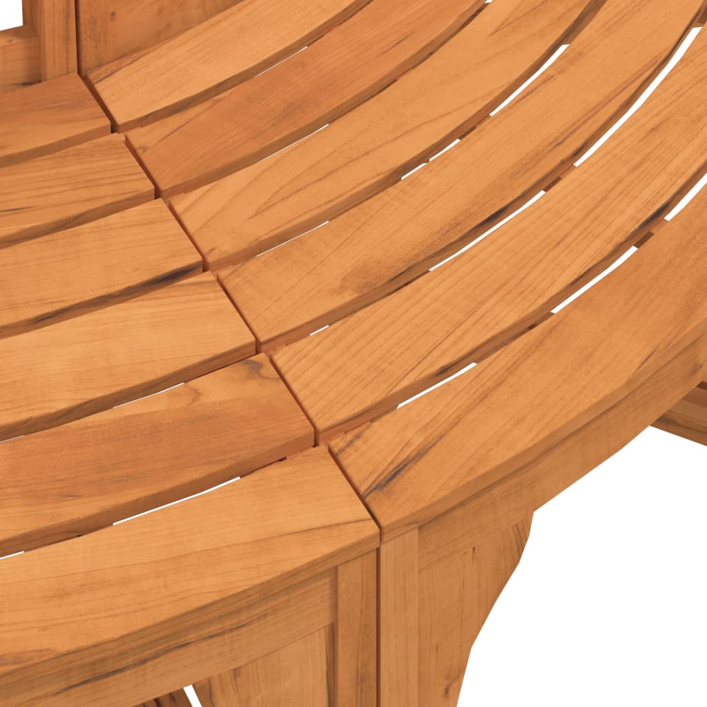 Banco para árbol semicircular Ø208 cm madera maciza de eucalipto