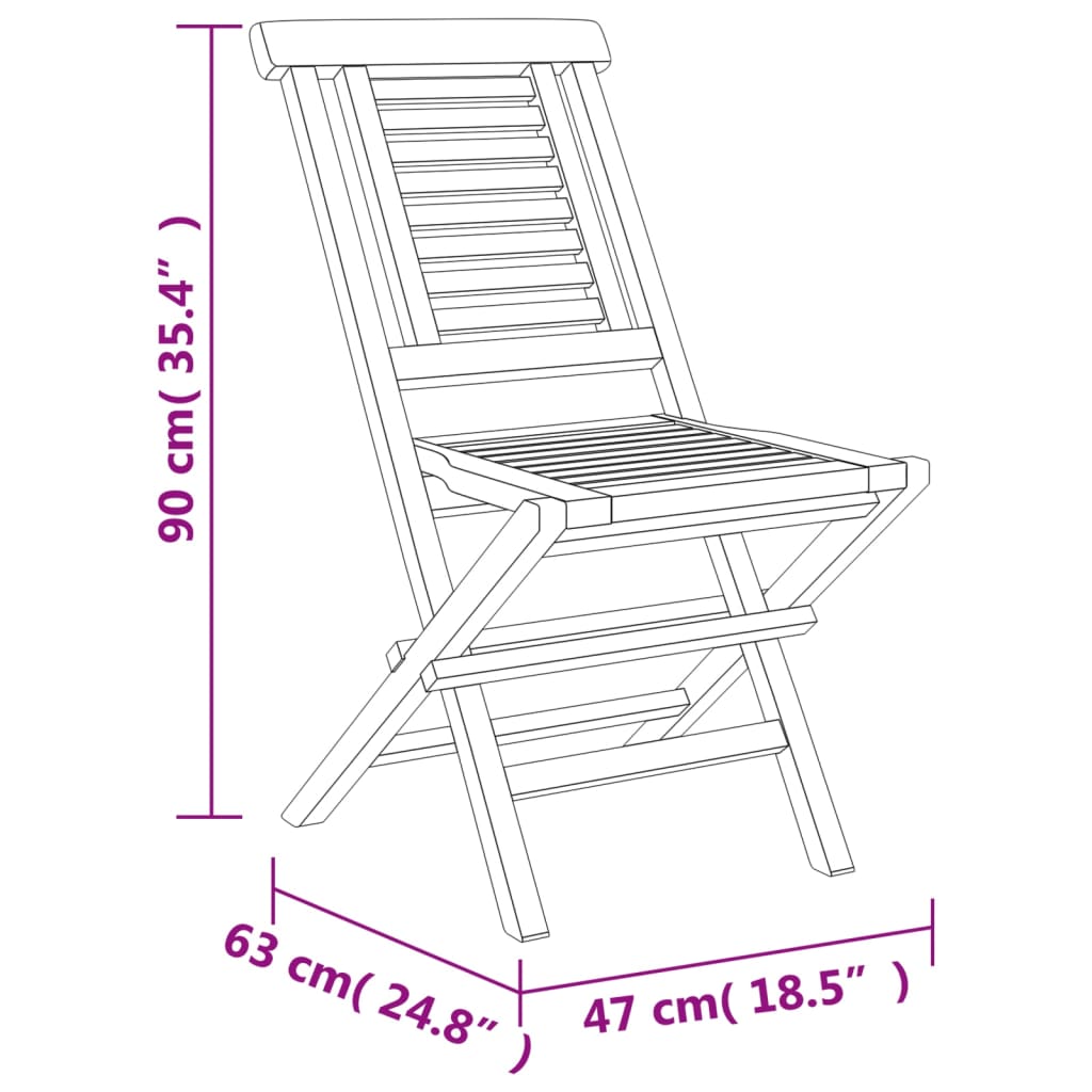 Gartenstühle 6 Stk. Klappbar 47x63x90 cm Massivholz Teak