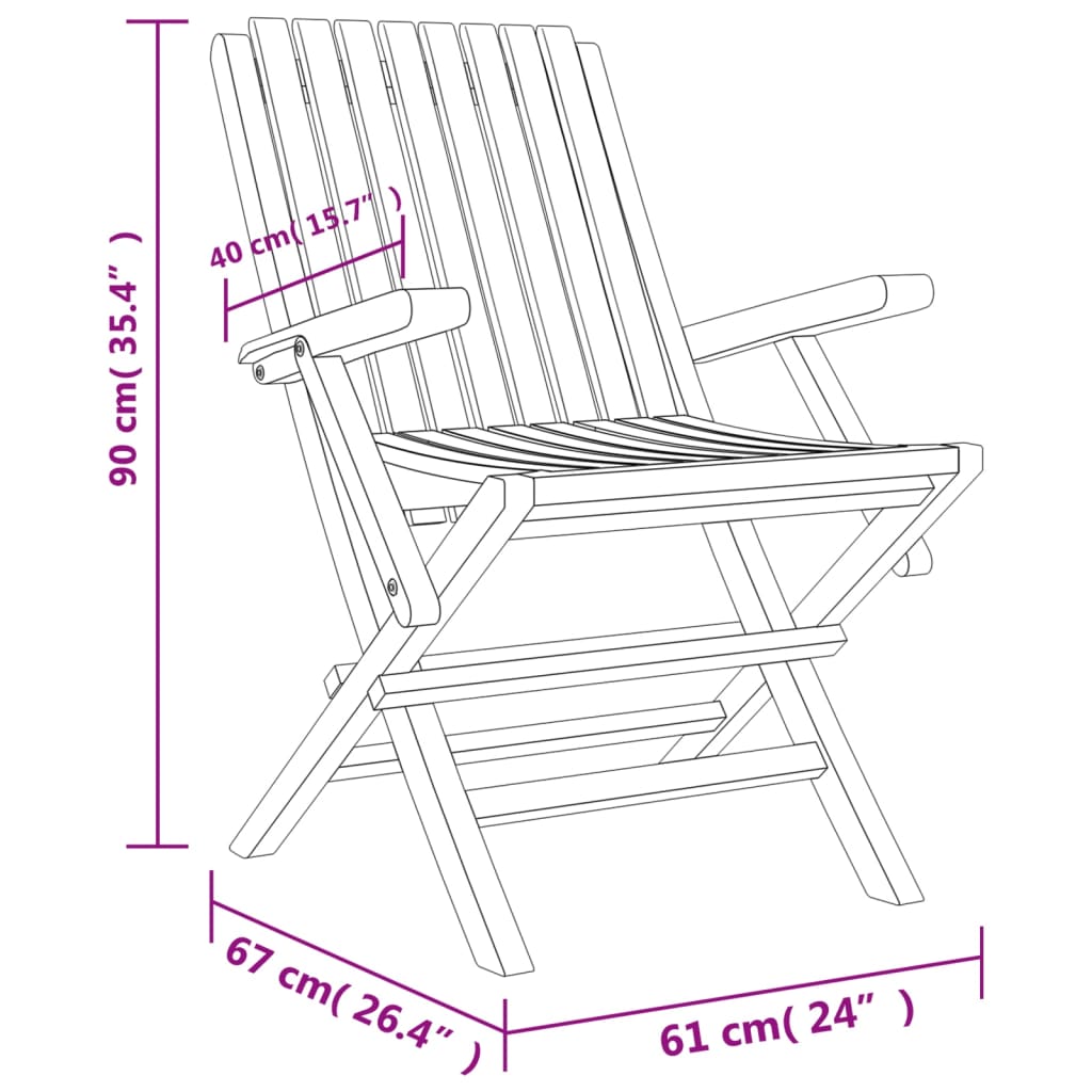 Gartenstühle 8 Stk. Klappbar 61x67x90 cm Massivholz Teak