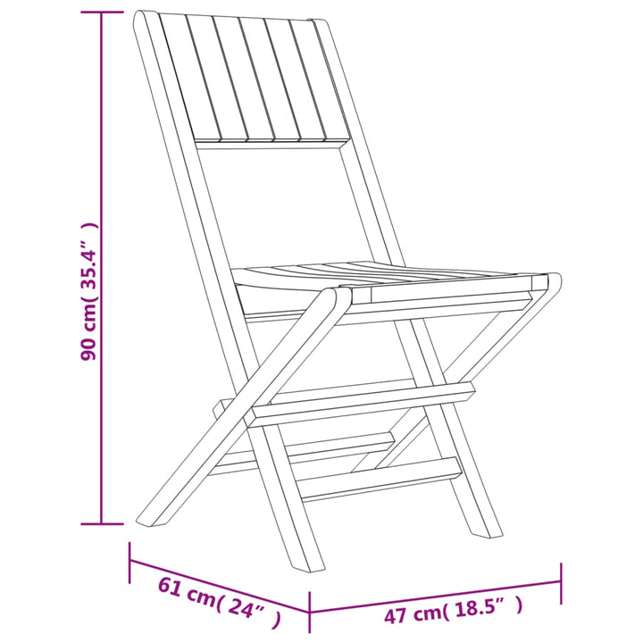 Gartenstühle 4 Stk. Klappbar 47x61x90 cm Massivholz Teak