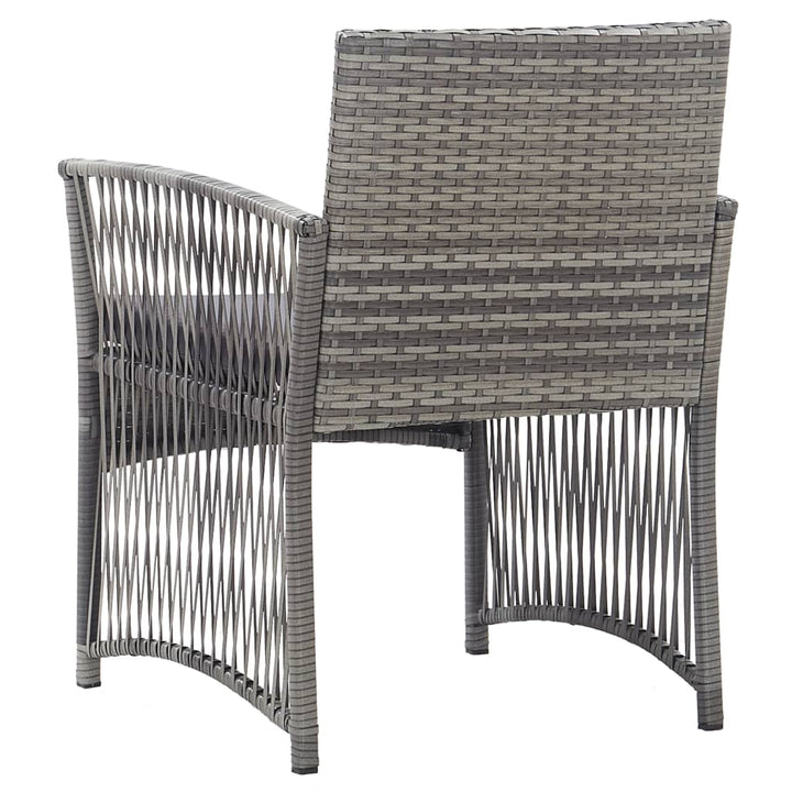 Gartensessel mit Sitzkissen 2 Stk. Grau Poly Rattan