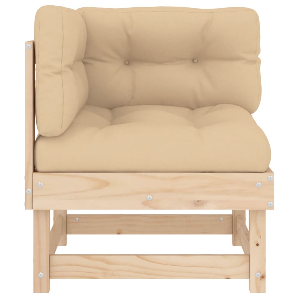 Ecksofa mit Kissen Massivholz Kiefer