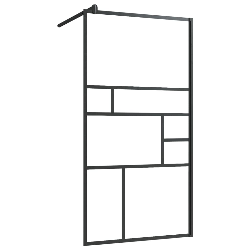 Mampara de ducha con estante para cabina de ducha negra 115x195 cm ESG
