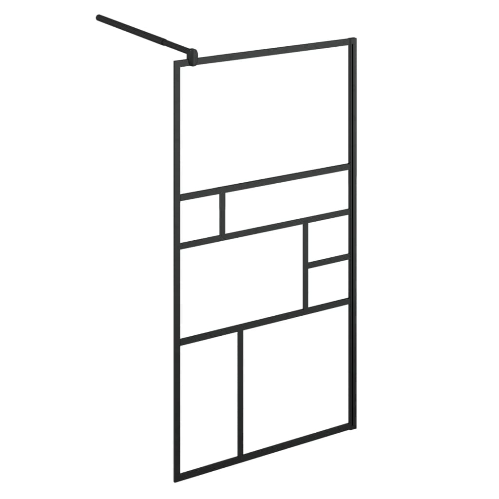 Mampara de ducha con estante para cabina de ducha negra 115x195 cm ESG