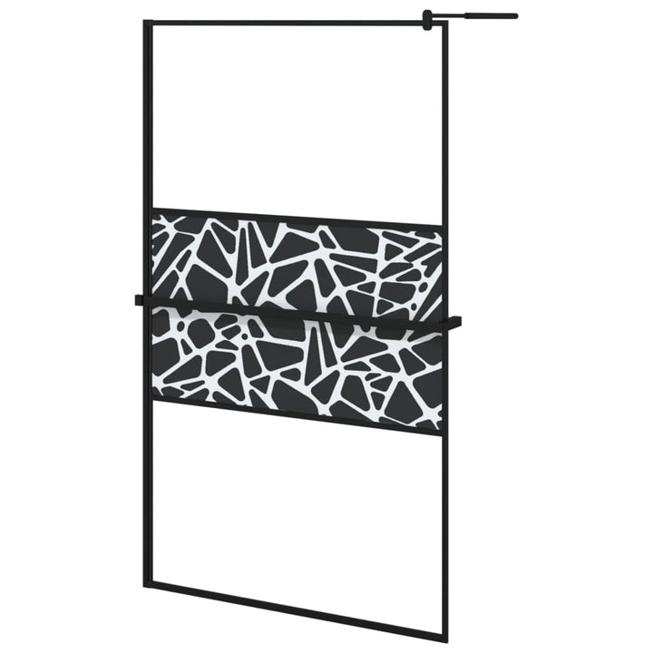 Mampara de ducha con estante para cabina de ducha negra 115x195 cm ESG