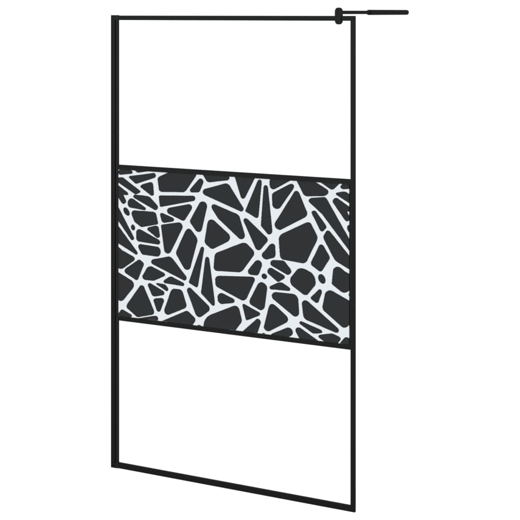 Mampara de ducha con estante para cabina de ducha negra 115x195 cm ESG