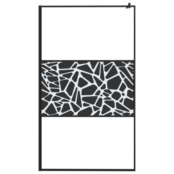 Mampara de ducha con estante para cabina de ducha negra 115x195 cm ESG