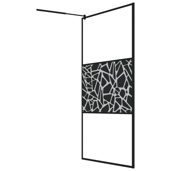 Mampara de ducha con estante para cabina de ducha negra 115x195 cm ESG