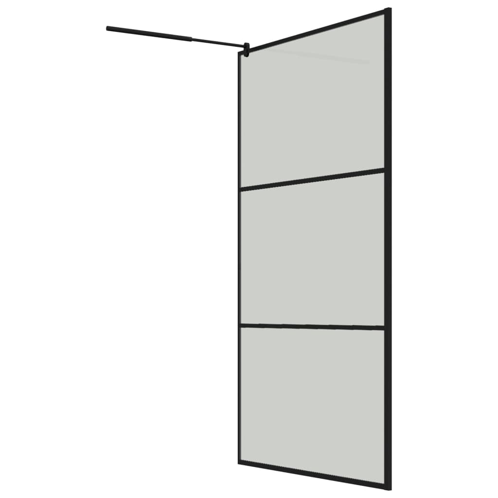 Mampara de ducha con estante para cabina de ducha negra 115x195 cm ESG